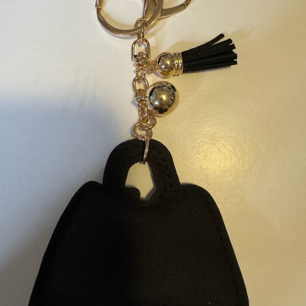 Sparkling Black Rhinestone Purse Keychain - Picture 2 of 2